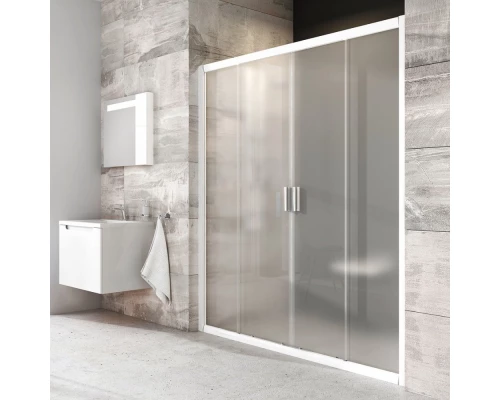 Душевая дверь в нишу Ravak Blix BLDP4-160, профиль белый, витраж грейп, 0YVS0100ZG