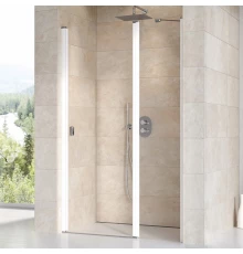 Душевая дверь в нишу Ravak Chrome CSD2-110, профиль белый, витраж транспарент, 0QVDC100Z1