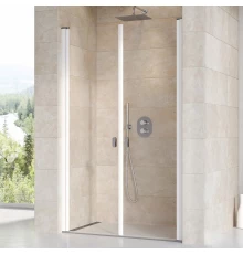 Душевая дверь в нишу Ravak Chrome CSDL2-90, профиль белый/сатин, витраж транспарент, 0QV7CU0LZ1/0QV7C10LZ1