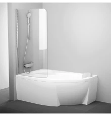 Шторка на ванну Ravak Supernova CVSK1 Rosa 160/170 левая/правая, профиль блестящий, витраж транспарент, 7QLS0C00Y1/7QRS0C00Y1