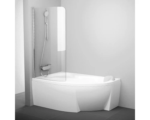 Шторка на ванну Ravak Supernova CVSK1 Rosa 160/170 левая/правая, профиль блестящий, витраж транспарент, 7QLS0C00Y1/7QRS0C00Y1