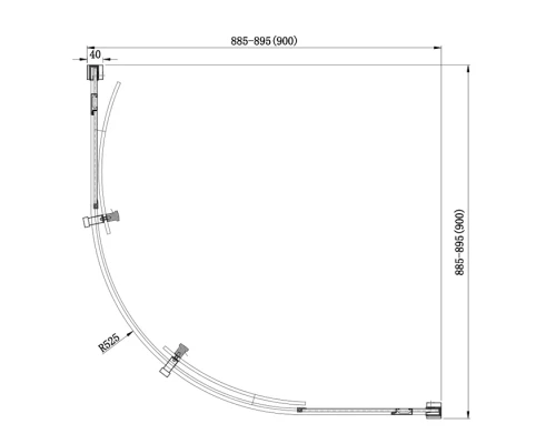 Душевой уголок Aquanet Delta NPE2142 90 x 90 x 200 см, стекло прозрачное (202312)