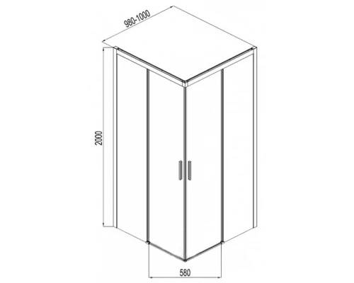 Душевой уголок Aquanet Pleasure AE60-S-100x100U-BT 100x100, прозрачное стекло