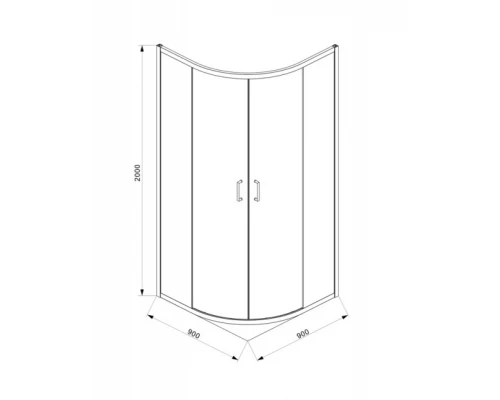 Душевой уголок Bravat Blackline BS090.1201B 90 x 90 x 200 см четверть круга, черный