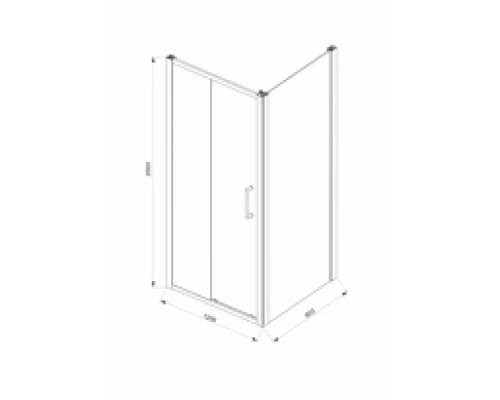 Душевой уголок Bravat Blackline BS120.3101B 120 x 80 см прямоугольный, черный