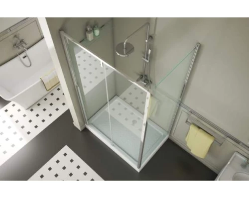 Душевой уголок Bravat Slim Line BS120.3104A, 120 x 80 x 195 см, двери раздвижные, стекло прозрачное, хром