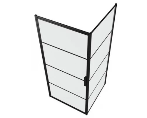 Душевой уголок Bravat Black Line BS090.2115B, 90 x 90 х 195 см, двери распашные, стекло прозрачное, черный