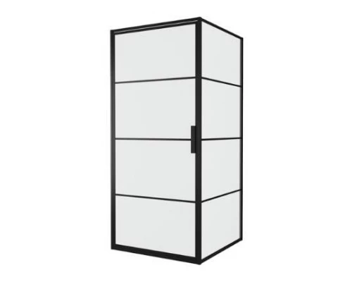 Душевой уголок Bravat Black Line BS090.2115B, 90 x 90 х 195 см, двери распашные, стекло прозрачное, черный