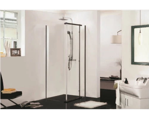 Душевой уголок Bravat Blackline BS090.3113A 90 x 90 x 195 см квадратная, черный