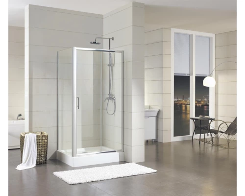 Душевой уголок Bravat Drop BS120.3100A, 120 x 80 x 200 см, двери раздвижные, стекло прозрачное, хром