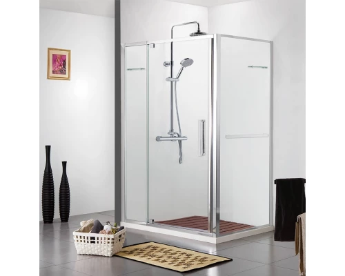 Душевой уголок Bravat Line BS090.2116A, 90 x 90 x 200 см, дверь распашная, стекло прозрачное, хром