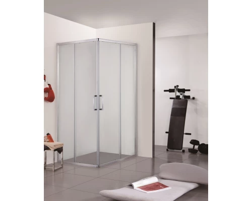 Душевой уголок Bravat Line BS090.2202A, 90 x 90 x 200 см, двери раздвижные, стекло прозрачное, хром