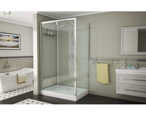 Душевой уголок Bravat Slim Line BS120.3104A, 120 x 80 x 195 см, двери раздвижные, стекло прозрачное, хром