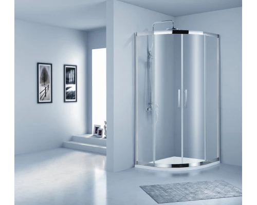 Душевой уголок Bravat Stream BS090.1203S, 90 x 90 x 200 см, двери раздвижные, стекло прозрачное, хром