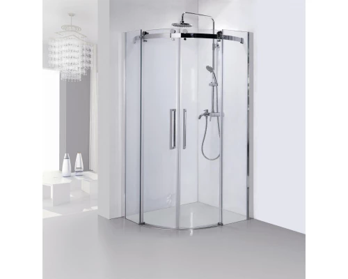 Душевой уголок Bravat Wave BS090.1202S, 90 x 90 x 200 см, двери раздвижные, стекло прозрачное, хром