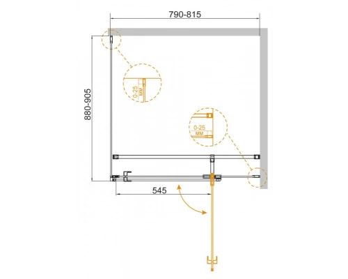 Душевой уголок Cezares VALVOLA-AH-1-80/90-C-Cr, 80 х 90 х 195 см, стекло прозрачное