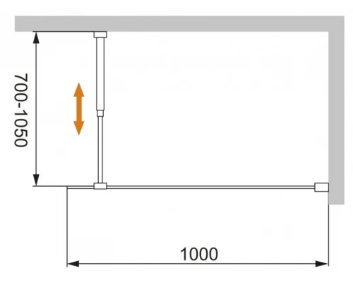 Душевое ограждение Cezares Liberta-L-1-100-C-Cr 100 x 195 см, стекло прозрачное, профиль хром