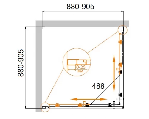Душевой уголок Cezares MOLVENO-A-2-90-C-Cr-IV