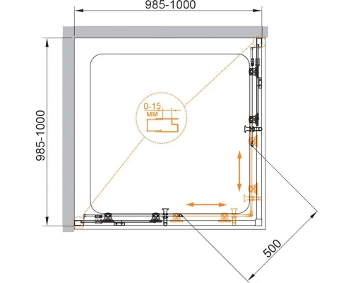 Душевой уголок Cezares ECO-O-A-2-100-C-Cr, 100 х 100 х 190 см, стекло прозрачное