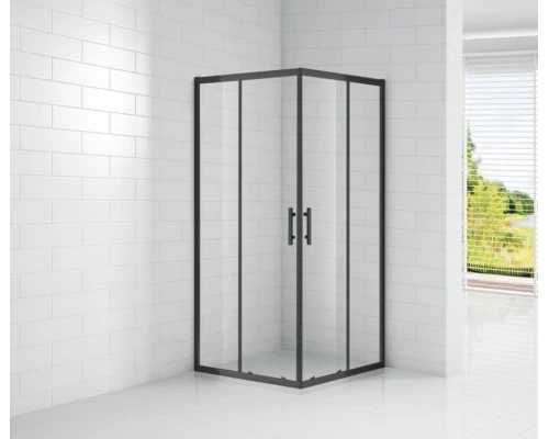 Душевой уголок Cezares ECO-O-A-2-90-C-NERO, 90 х 90 х 190 см, стекло прозрачное