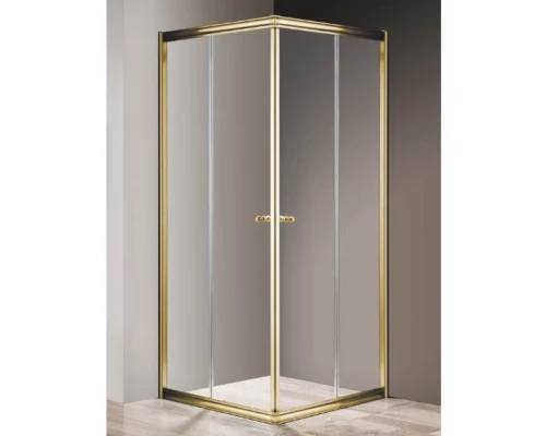 Душевой уголок Cezares GIUBILEO-A-2-100-SCORREVOLE-Br, 100 х 100 х 195 см, стекло прозрачное/матовое узорчатое