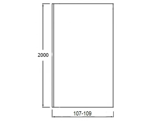 Душевой уголок Jacob Delafon Contra Walk In, 110 см, профиль черный, стекло прозрачное, E22W100-BLV