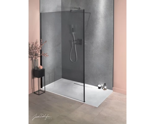 Душевой уголок Jacob Delafon Contra Walk In, 110 см, профиль черный, стекло прозрачное, E22W100-BLV
