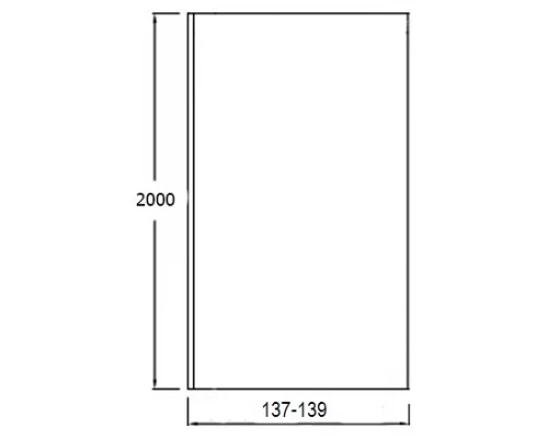 Душевой уголок Jacob Delafon Contra Walk In, 137 см, профиль черный, стекло прозрачное, E22W140-BLV