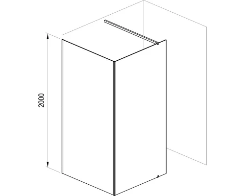 Душевой уголок Ravak Walk-In Corner, 110 x 80 см, профиль черный, витраж транспарент, GW1CD4300Z1