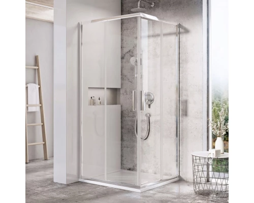 Душевой уголок Ravak Blix Slim BLSRV2-90, 90 х 90 см, профиль блестящий ,витраж транспарент, X1LM70C00Z1