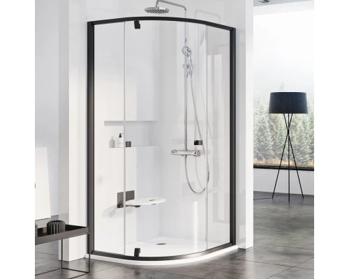 Душевой уголок Ravak Pivot PSKK3-90, 90 х 90 см, профиль черный, витраж транспарент, 37677300Z1