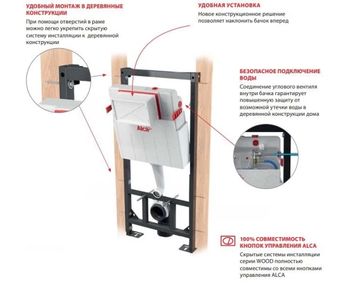 Инсталляция AlcaPlast AM101/1120W для деревянных домов