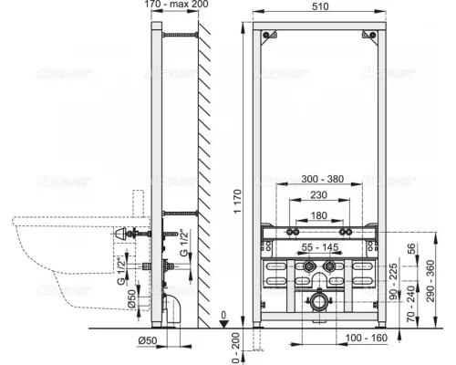 Инсталляция для биде AlcaPlast A105/1120
