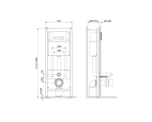 Инсталляция Am.Pm Start, для унитаза с белой глянцевой клавишей смыва, I012703.0201