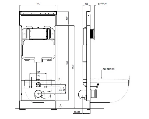 Монтажная рама Aquatek Easy Fix 51 INS-0000009 для подвесного унитаза
