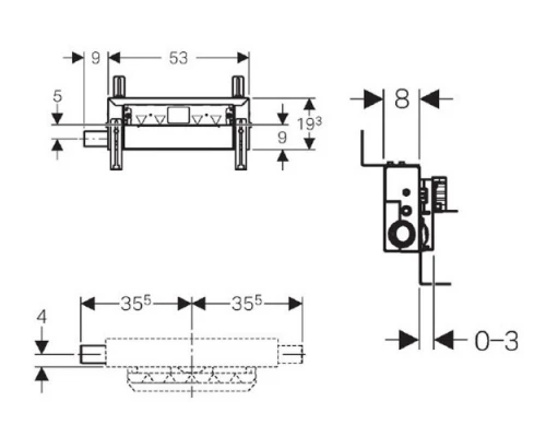 Монтажный элемент Geberit Kombifix 457.534.00.1 для душевой системы с водоотводом в стене
