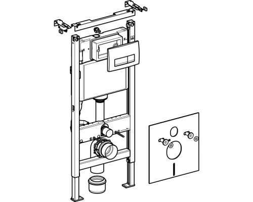 Инсталляция Geberit Duofix 458.128.11.1, клавиша белая