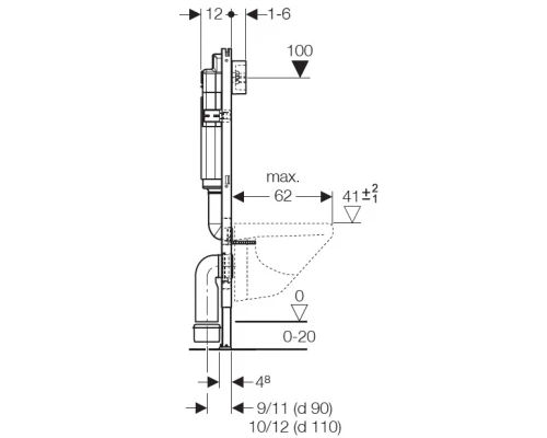 Инсталляция Geberit Duofix UP182 111.153.00.1 для унитаза