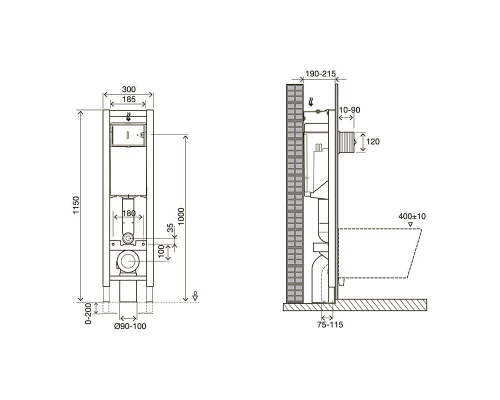 Инсталляция для унитаза Jacob Delafon 30 см, E33130RU-NF (GM)