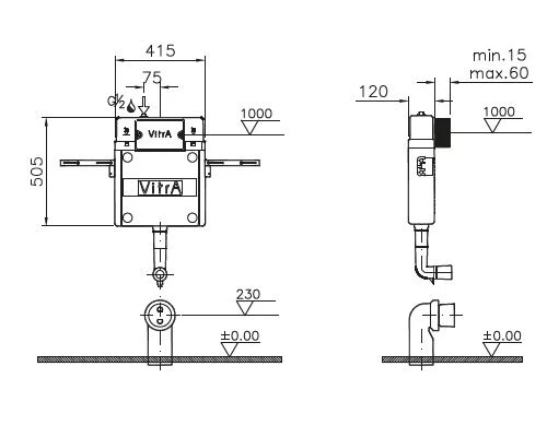 Бачок скрытого монтажа Vitra 12 S 762-1740-01