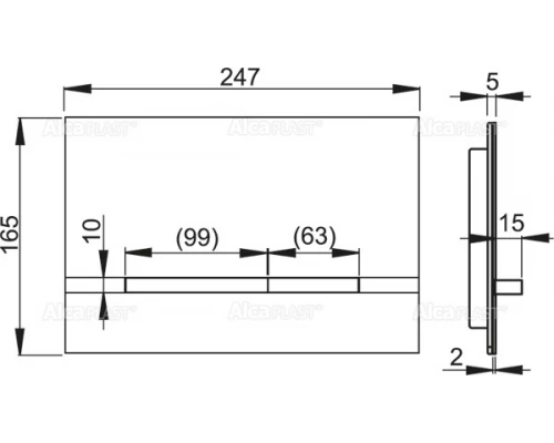 Клавиша смыва AlcaPlast Stripe, хром матовый
