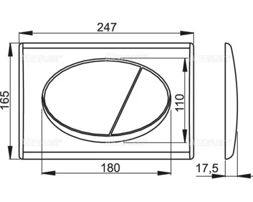 Кнопка смыва AlcaPlast M71, хром глянцевый