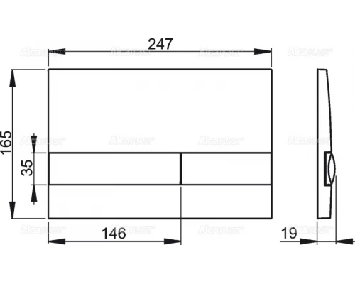 Клавиша смыва AlcaPlast M1710, белый