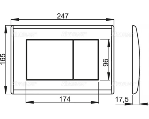 Клавиша смыва AlcaPlast M271, хром глянцевый