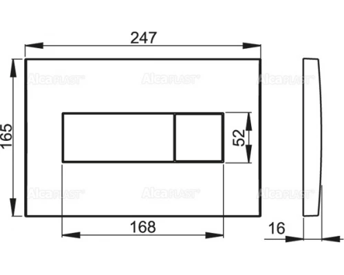 Клавиша смыва AlcaPlast M371, хром глянцевый