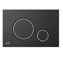 Клавиша смыва AlcaPlast M778, черный матовый, хром глянец