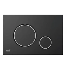 Клавиша смыва AlcaPlast M778, черный матовый, хром глянец