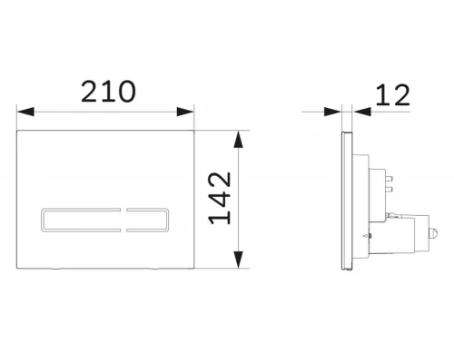 Клавиша Am.Pm Touch Pro I0450A38, сенсорная, стекло, черный глянец