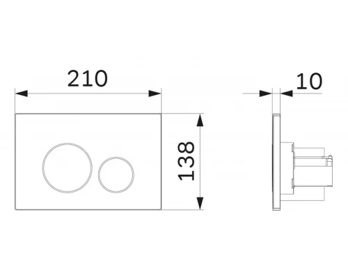 Клавиша Am.Pm Pro L I049051, пневматическая, хром глянцевый