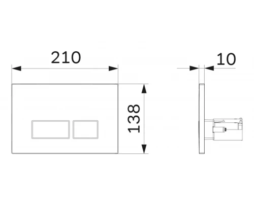 Клавиша Am.Pm Pro S, для инсталляции пневматическая, черный матовый, I047038